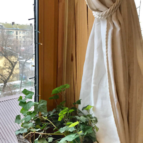 Льняные шторы в СПб - Льняная ткань Латте 4 х 4 - льняные шторы