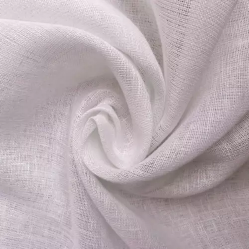 Льняная ткань для тюля Молочная