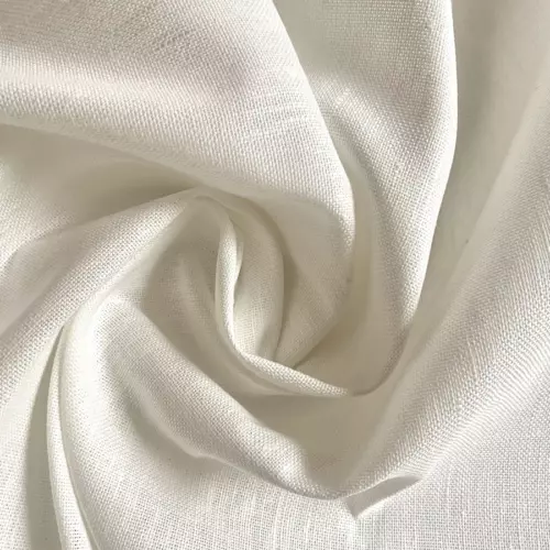 Льяная скатертная ткань Белая