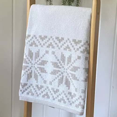 Льняное банное полотенце Расписное
