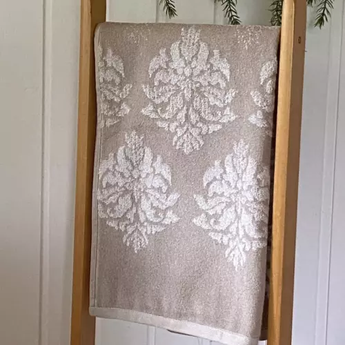 Полотенце льняное махровое для лица Рококо